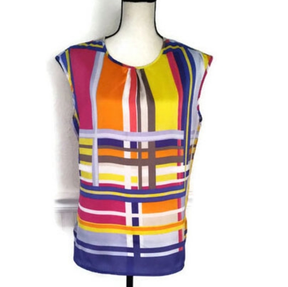 Liz Claiborne Color Block Silk Feel Top - Picture 4 of 9